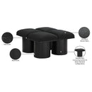 Meridian Pavilion Black Boucle Fabric Bench IMAGE 7