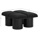 Meridian Pavilion Black Boucle Fabric Bench IMAGE 8