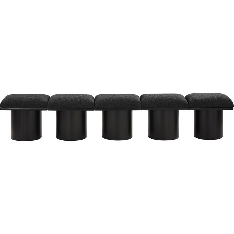 Meridian Pavilion Black Boucle Fabric Bench IMAGE 3