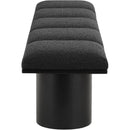 Meridian Pavilion Black Boucle Fabric Bench IMAGE 4