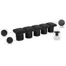 Meridian Pavilion Black Boucle Fabric Bench IMAGE 7