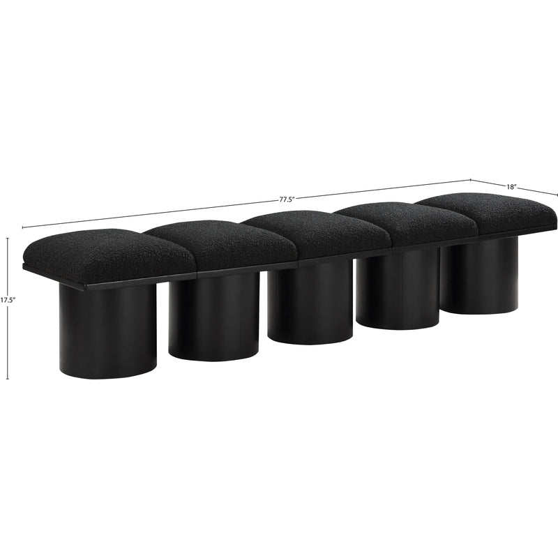 Meridian Pavilion Black Boucle Fabric Bench IMAGE 7