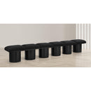 Meridian Pavilion Black Boucle Fabric Bench IMAGE 2