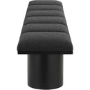 Meridian Pavilion Black Boucle Fabric Bench IMAGE 4