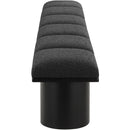 Meridian Pavilion Black Boucle Fabric Bench IMAGE 4