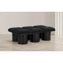Meridian Pavilion Black Boucle Fabric Bench IMAGE 2