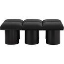 Meridian Pavilion Black Boucle Fabric Bench IMAGE 3