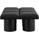 Meridian Pavilion Black Boucle Fabric Bench IMAGE 4