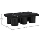 Meridian Pavilion Black Boucle Fabric Bench IMAGE 7