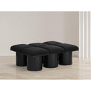 Meridian Pavilion Black Boucle Fabric Bench IMAGE 2