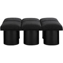 Meridian Pavilion Black Boucle Fabric Bench IMAGE 3