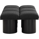 Meridian Pavilion Black Boucle Fabric Bench IMAGE 4