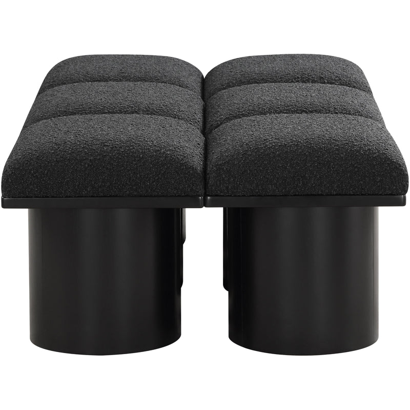 Meridian Pavilion Black Boucle Fabric Bench IMAGE 4