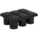 Meridian Pavilion Black Boucle Fabric Bench IMAGE 5