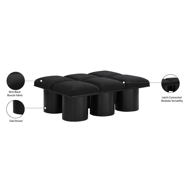 Meridian Pavilion Black Boucle Fabric Bench IMAGE 7