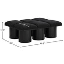 Meridian Pavilion Black Boucle Fabric Bench IMAGE 8