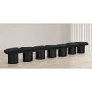 Meridian Pavilion Black Boucle Fabric Bench IMAGE 2