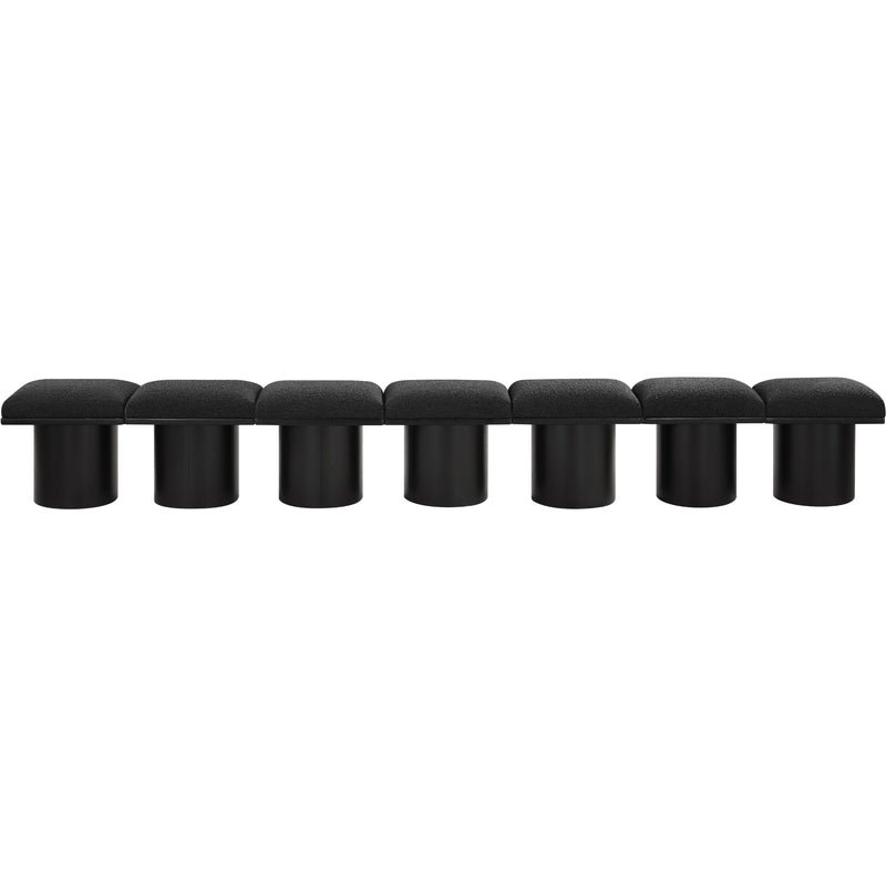 Meridian Pavilion Black Boucle Fabric Bench IMAGE 3