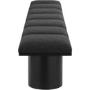 Meridian Pavilion Black Boucle Fabric Bench IMAGE 4