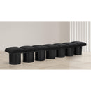 Meridian Pavilion Black Boucle Fabric Bench IMAGE 2