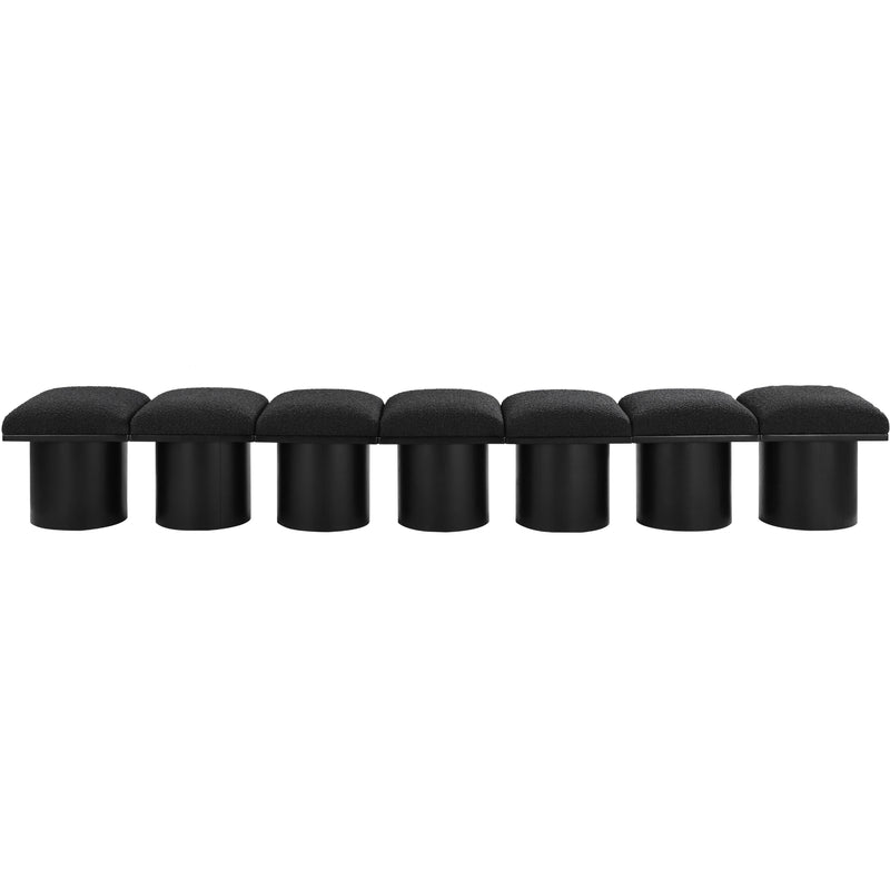 Meridian Pavilion Black Boucle Fabric Bench IMAGE 3