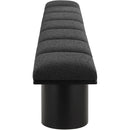 Meridian Pavilion Black Boucle Fabric Bench IMAGE 4