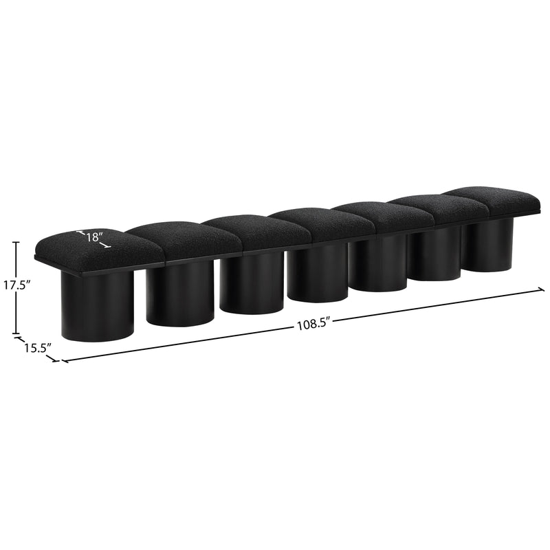 Meridian Pavilion Black Boucle Fabric Bench IMAGE 7