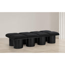 Meridian Pavilion Black Boucle Fabric Bench IMAGE 2