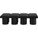 Meridian Pavilion Black Boucle Fabric Bench IMAGE 3