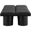 Meridian Pavilion Black Boucle Fabric Bench IMAGE 4
