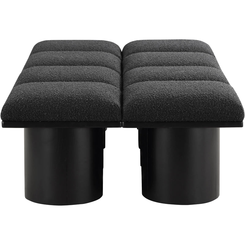 Meridian Pavilion Black Boucle Fabric Bench IMAGE 4