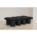 Meridian Pavilion Black Boucle Fabric Bench IMAGE 2