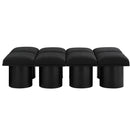 Meridian Pavilion Black Boucle Fabric Bench IMAGE 3