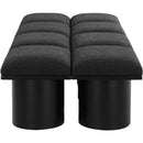 Meridian Pavilion Black Boucle Fabric Bench IMAGE 4