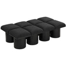 Meridian Pavilion Black Boucle Fabric Bench IMAGE 5