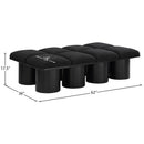Meridian Pavilion Black Boucle Fabric Bench IMAGE 8