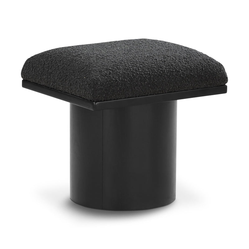 Meridian Pavilion Black Boucle Fabric Bench/Stool IMAGE 1