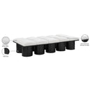 Meridian Pavilion Cream Boucle Fabric Bench IMAGE 7