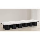 Meridian Pavilion Cream Boucle Fabric Bench IMAGE 2