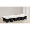 Meridian Pavilion Cream Boucle Fabric Bench IMAGE 2