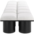 Meridian Pavilion Cream Boucle Fabric Bench IMAGE 4