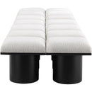 Meridian Pavilion Cream Boucle Fabric Bench IMAGE 4