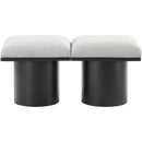 Meridian Pavilion Cream Boucle Fabric Bench IMAGE 3