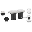 Meridian Pavilion Cream Boucle Fabric Bench IMAGE 7