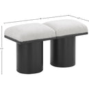 Meridian Pavilion Cream Boucle Fabric Bench IMAGE 8