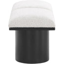 Meridian Pavilion Cream Boucle Fabric Bench IMAGE 4