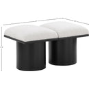 Meridian Pavilion Cream Boucle Fabric Bench IMAGE 7