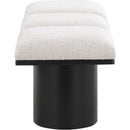 Meridian Pavilion Cream Boucle Fabric Bench IMAGE 4