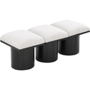 Meridian Pavilion Cream Boucle Fabric Bench IMAGE 5