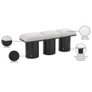 Meridian Pavilion Cream Boucle Fabric Bench IMAGE 7